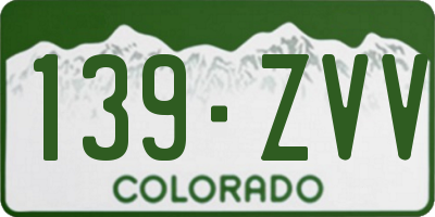 CO license plate 139ZVV