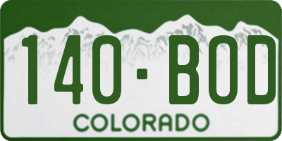 CO license plate 140BOD