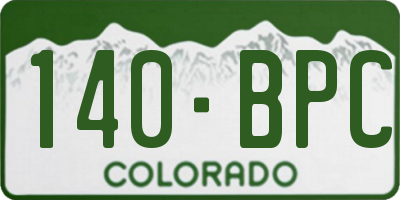 CO license plate 140BPC