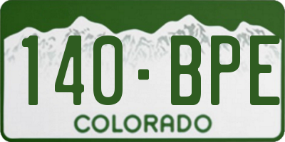 CO license plate 140BPE