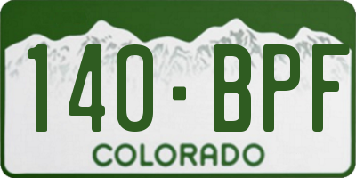 CO license plate 140BPF