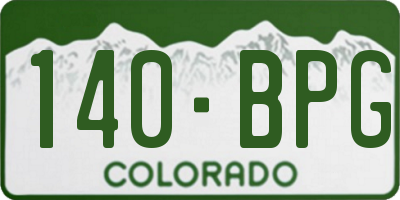 CO license plate 140BPG