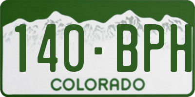 CO license plate 140BPH