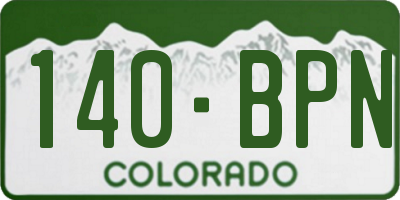 CO license plate 140BPN