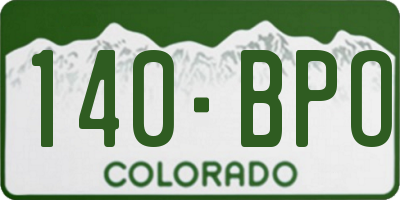 CO license plate 140BPO