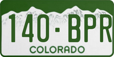CO license plate 140BPR