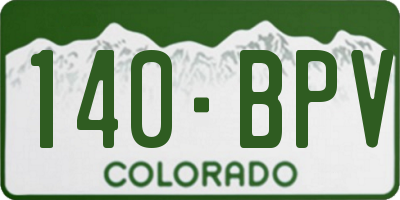 CO license plate 140BPV