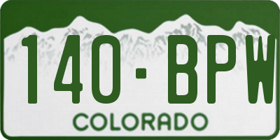 CO license plate 140BPW