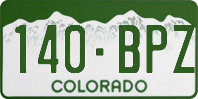 CO license plate 140BPZ