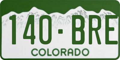 CO license plate 140BRE