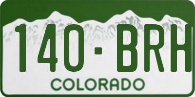 CO license plate 140BRH