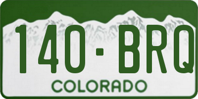 CO license plate 140BRQ