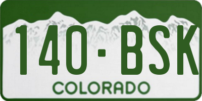 CO license plate 140BSK