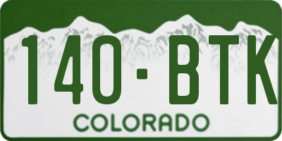 CO license plate 140BTK
