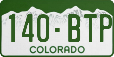 CO license plate 140BTP