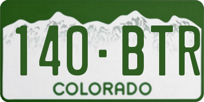 CO license plate 140BTR