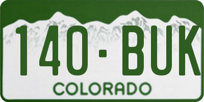 CO license plate 140BUK
