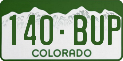 CO license plate 140BUP