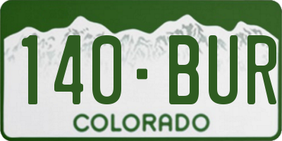 CO license plate 140BUR