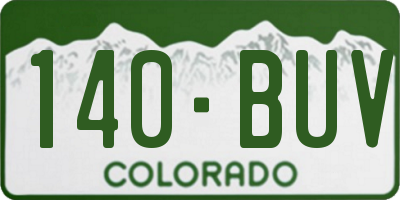 CO license plate 140BUV