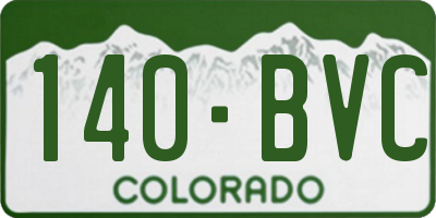CO license plate 140BVC