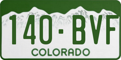 CO license plate 140BVF