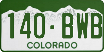 CO license plate 140BWB