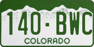 CO license plate 140BWC
