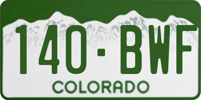 CO license plate 140BWF