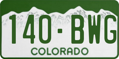 CO license plate 140BWG