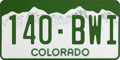 CO license plate 140BWI