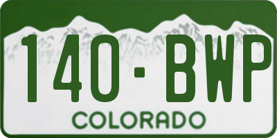 CO license plate 140BWP