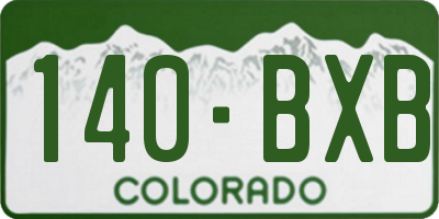 CO license plate 140BXB