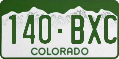 CO license plate 140BXC