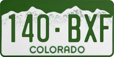CO license plate 140BXF