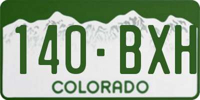 CO license plate 140BXH