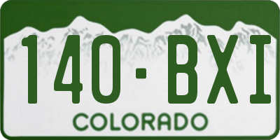 CO license plate 140BXI