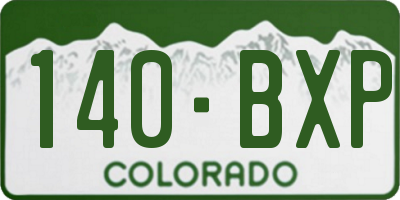 CO license plate 140BXP