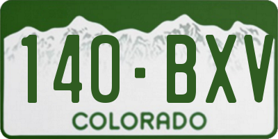 CO license plate 140BXV