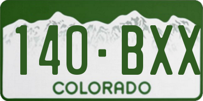 CO license plate 140BXX