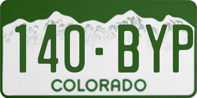 CO license plate 140BYP