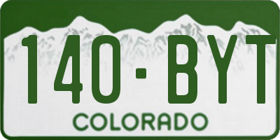 CO license plate 140BYT