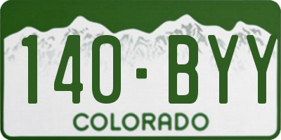 CO license plate 140BYY