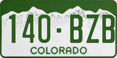 CO license plate 140BZB