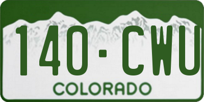 CO license plate 140CWU