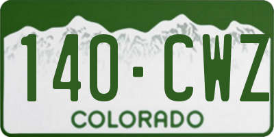 CO license plate 140CWZ