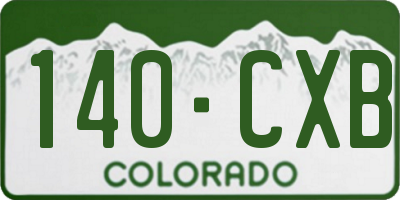 CO license plate 140CXB