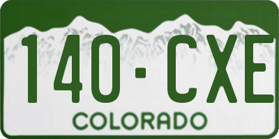 CO license plate 140CXE