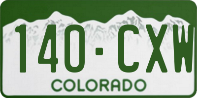 CO license plate 140CXW