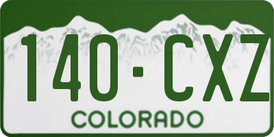 CO license plate 140CXZ